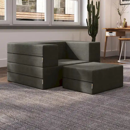 Jaxx Zipline Convertible Sleeper Chair and Ottoman/ Twin-size Bed