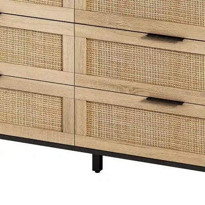 59.06  6- Drawers Rattan Storage Cabinet for Living Room