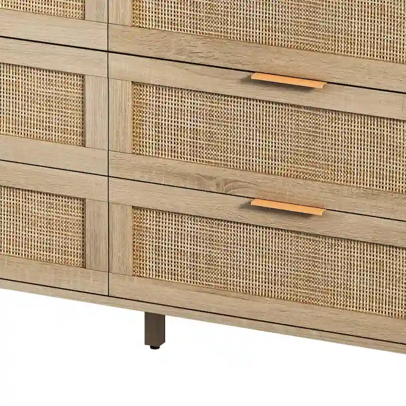 59.06  6- Drawers Rattan Storage Cabinet for Living Room