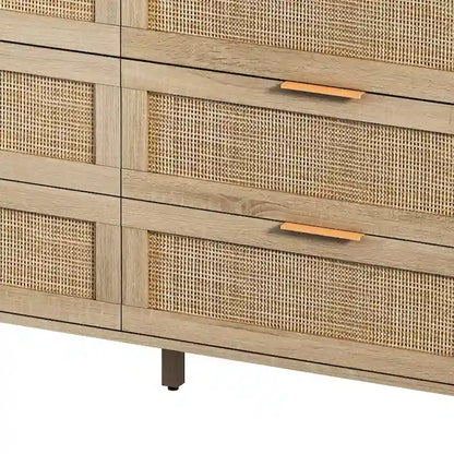 59.06  6- Drawers Rattan Storage Cabinet for Living Room