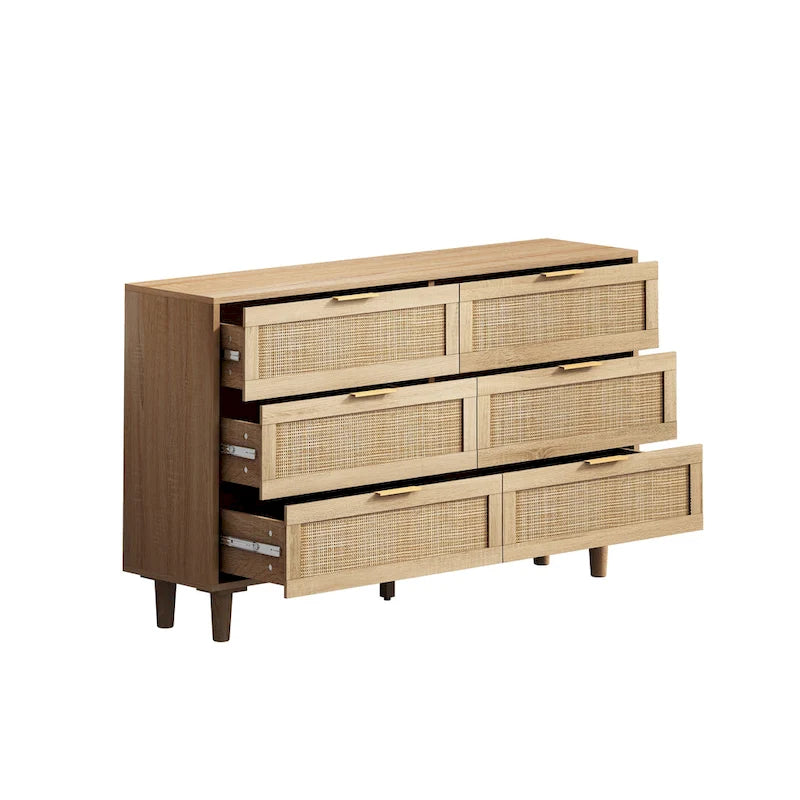 59.06  6- Drawers Rattan Storage Cabinet for Living Room