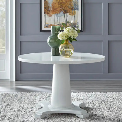 Round Pedestal Dining Table - 45" - Seats 4-6 - Weathered Finish