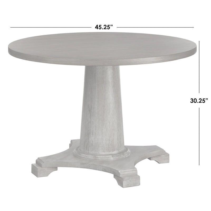 Round Pedestal Dining Table - 45" - Seats 4-6 - Weathered Finish