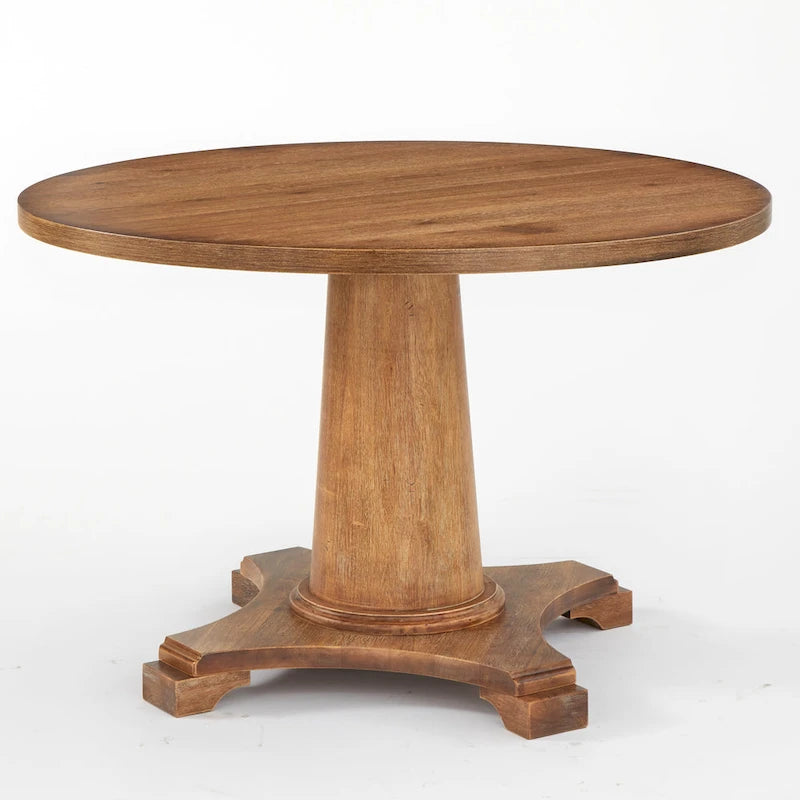 Round Pedestal Dining Table - 45" - Seats 4-6 - Weathered Finish
