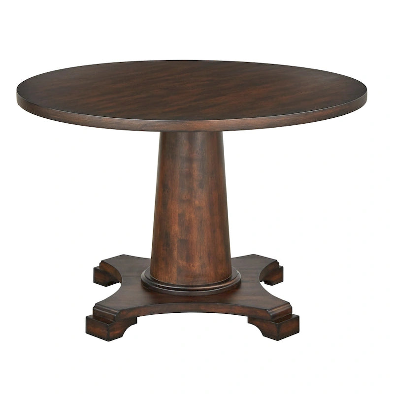 Round Pedestal Dining Table - 45" - Seats 4-6 - Weathered Finish