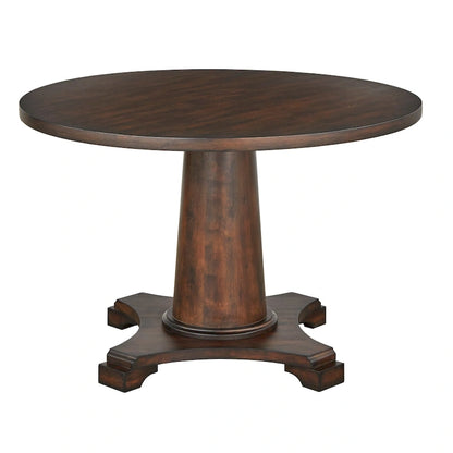 Round Pedestal Dining Table - 45" - Seats 4-6 - Weathered Finish