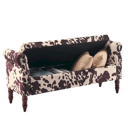 HOMYKA Storage Ottoman Bench with Rolled Arm