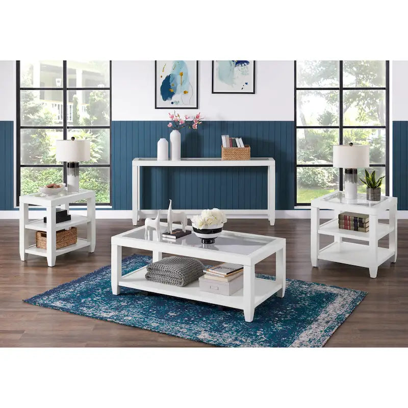 Cordero Wood and Glass Top 24-Inch Wide End Table with Shelf Storage