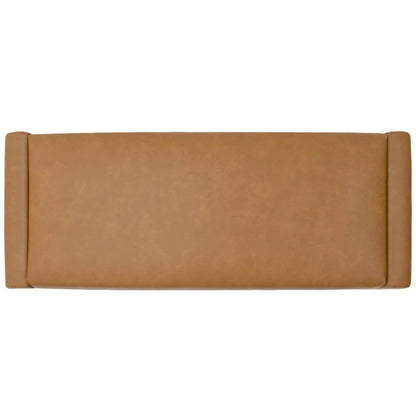 Tan Faux Leather Waterfall Bench - 47 Inch - Seats 2-3