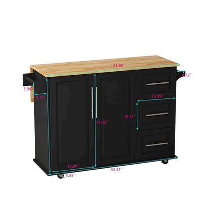 Kitchen Island Cart with 2 Door