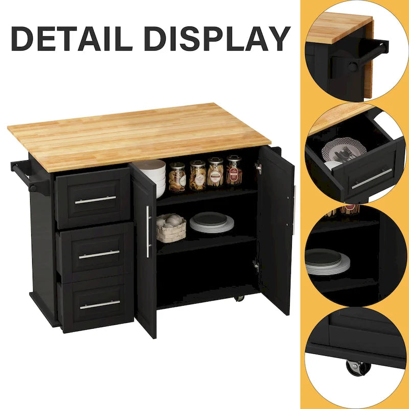 Kitchen Island Cart with 2 Door