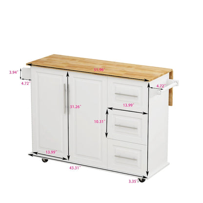 Kitchen Island Cart with 2 Door