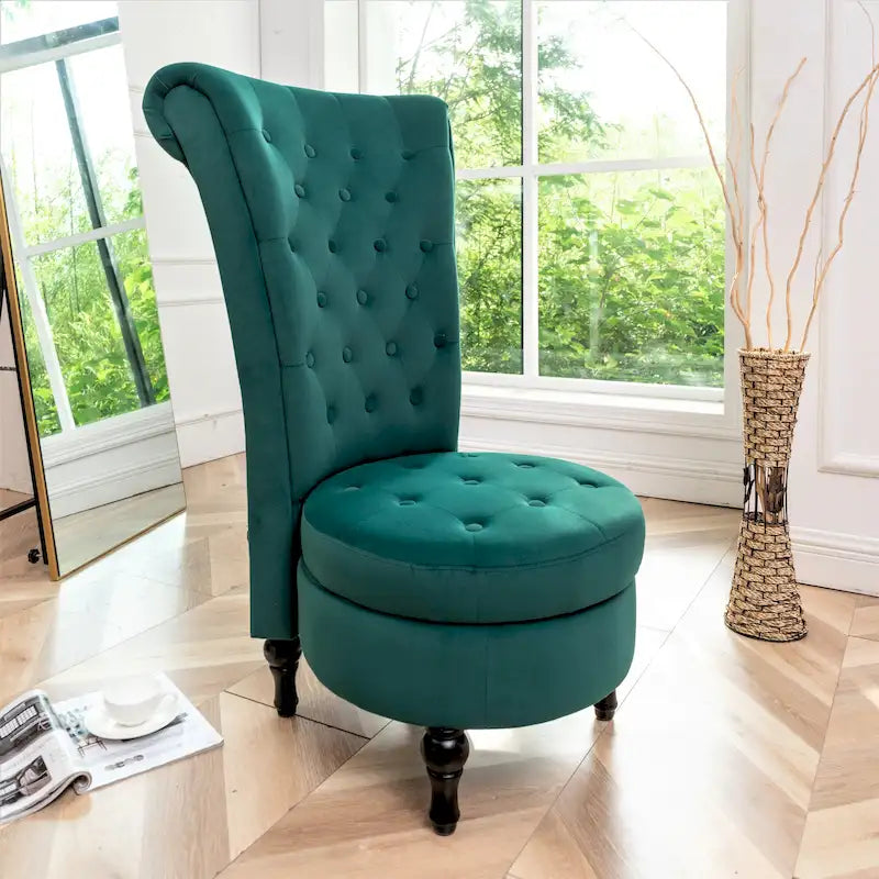 US Pride Furniture Gosser 20  Wide Velvet High Back Vanity Chair