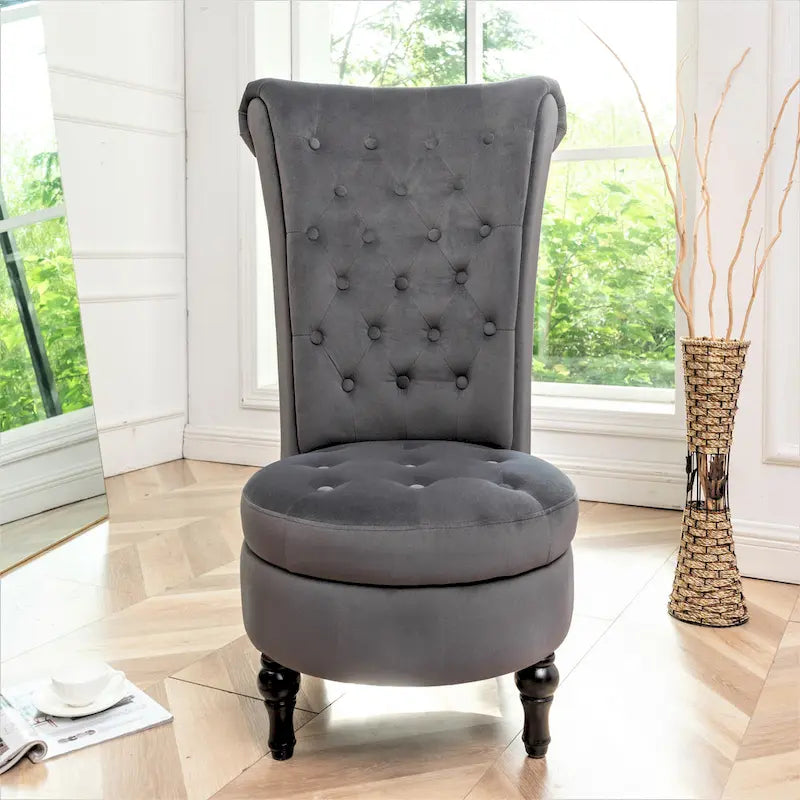 US Pride Furniture Gosser 20  Wide Velvet High Back Vanity Chair