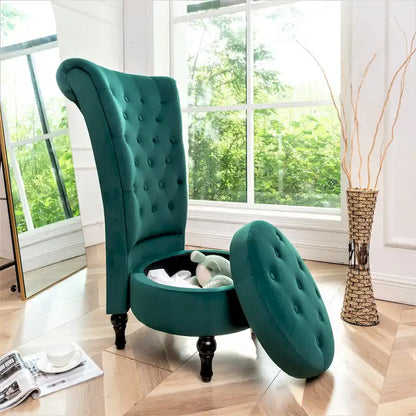 US Pride Furniture Gosser 20  Wide Velvet High Back Vanity Chair