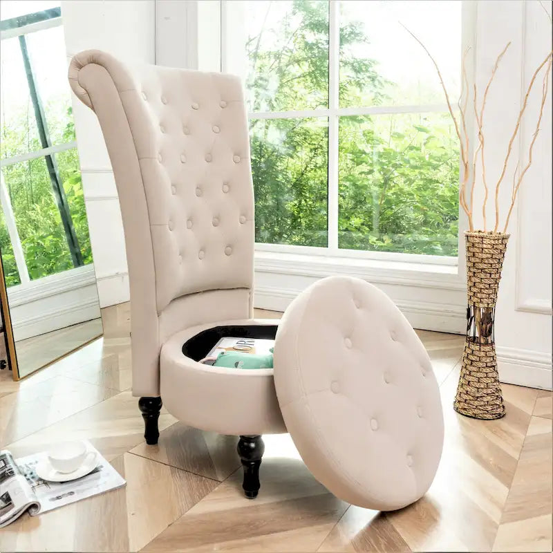 US Pride Furniture Gosser 20  Wide Velvet High Back Vanity Chair