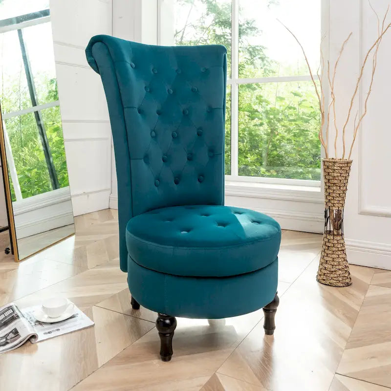 US Pride Furniture Gosser 20  Wide Velvet High Back Vanity Chair