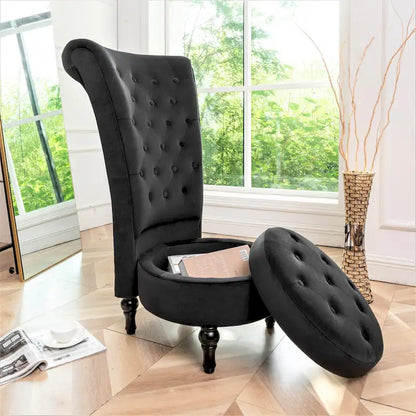 US Pride Furniture Gosser 20  Wide Velvet High Back Vanity Chair