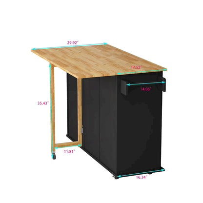 Kitchen Island Cart with 2 Door Cabinet and 3 Drawers