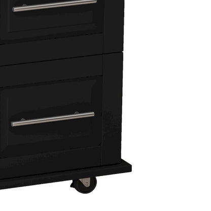 Kitchen Island Cart with 2 Door Cabinet and 3 Drawers