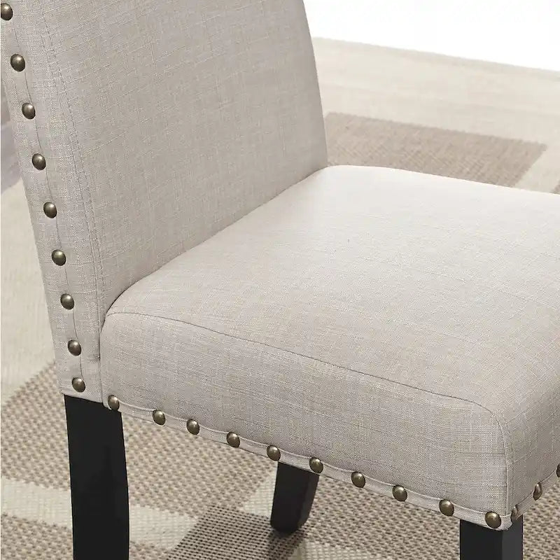 Roundhill Furniture Biony Espresso Wood 5-piece Dining Set with Nailhead Trim