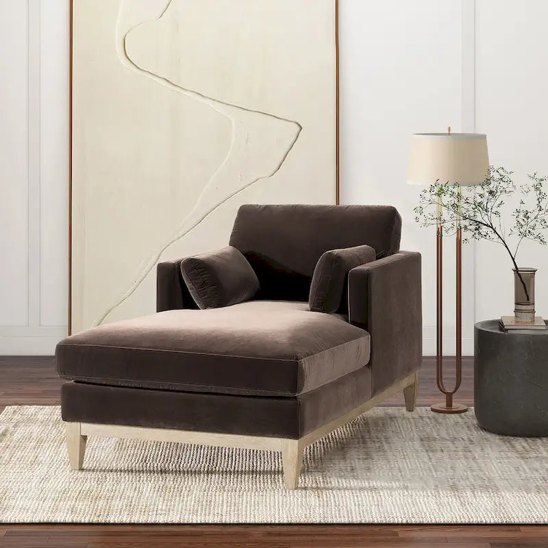 Knox 65  Modern Farmhouse Performance Velvet Chaise Lounge Chair