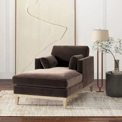 Knox 65  Modern Farmhouse Performance Velvet Chaise Lounge Chair