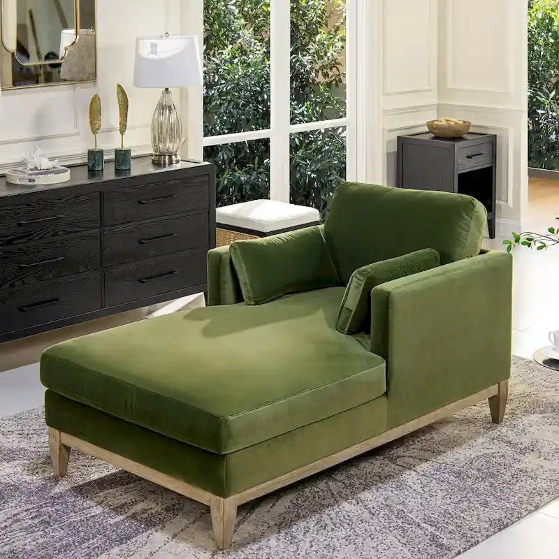 Knox 65  Modern Farmhouse Performance Velvet Chaise Lounge Chair