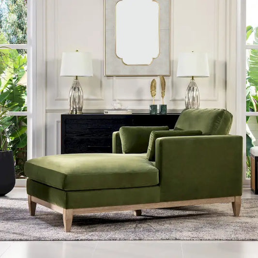 Knox 65  Modern Farmhouse Performance Velvet Chaise Lounge Chair