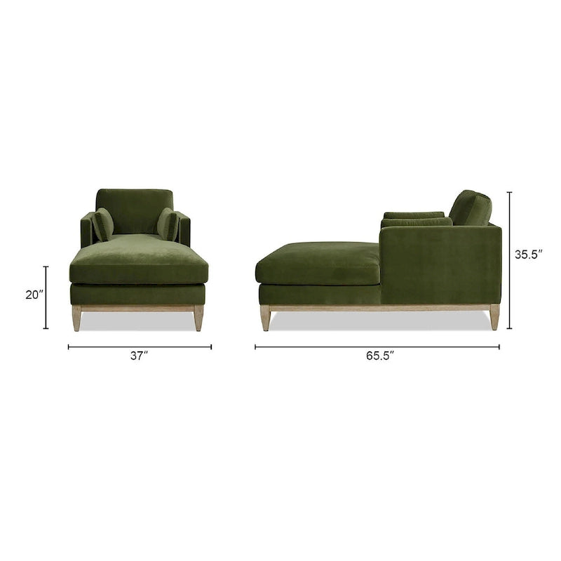 Knox 65  Modern Farmhouse Performance Velvet Chaise Lounge Chair
