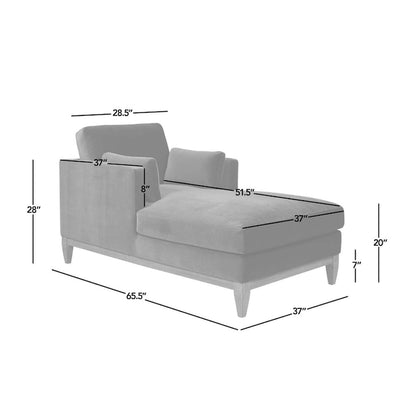 Knox 65  Modern Farmhouse Performance Velvet Chaise Lounge Chair