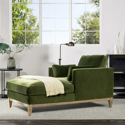 Knox 65  Modern Farmhouse Performance Velvet Chaise Lounge Chair
