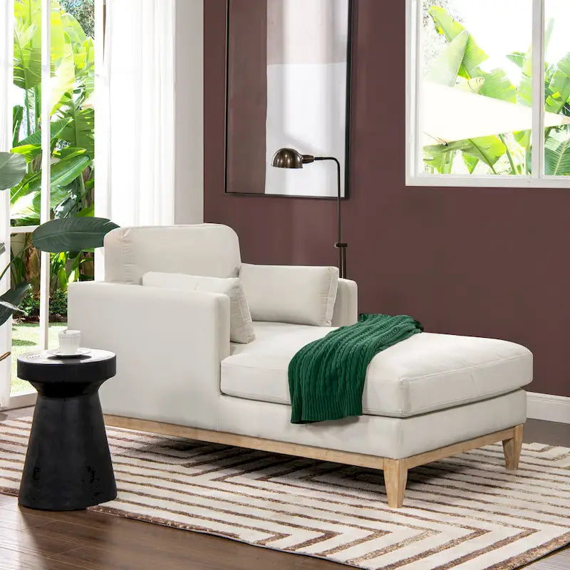 Knox 65  Modern Farmhouse Performance Velvet Chaise Lounge Chair