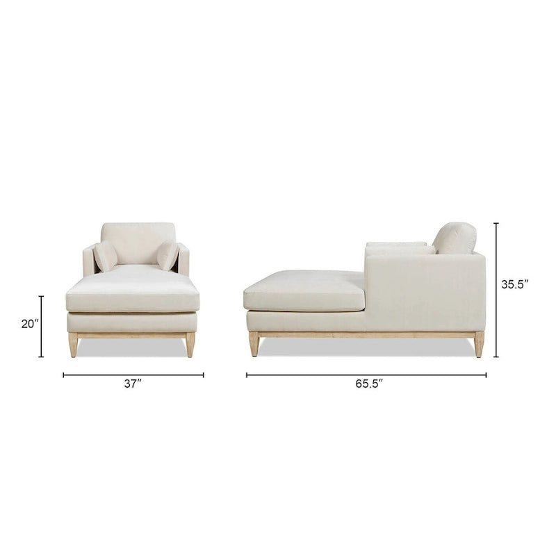 Knox 65  Modern Farmhouse Performance Velvet Chaise Lounge Chair