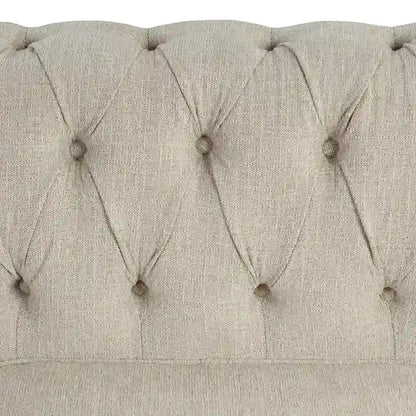 Morden Fort Button Tufted Upholstered Chesterfield Sofa Set Chair and Sofa,2 PCS for Living Room,Linen,Solid Wood Legs