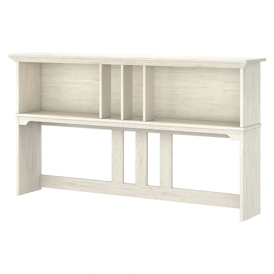 Bush Furniture Salinas Antique White Hutch for L-shaped Desk
