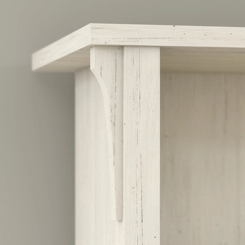 Bush Furniture Salinas Antique White Hutch for L-shaped Desk