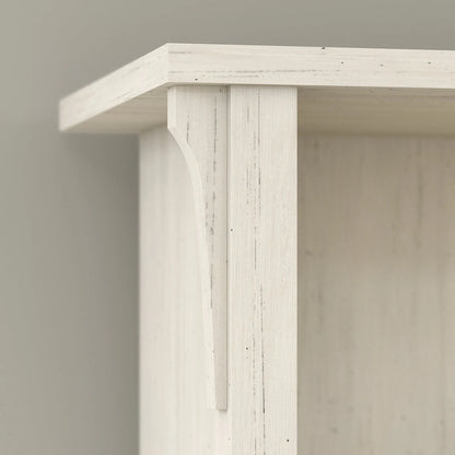 Bush Furniture Salinas Antique White Hutch for L-shaped Desk