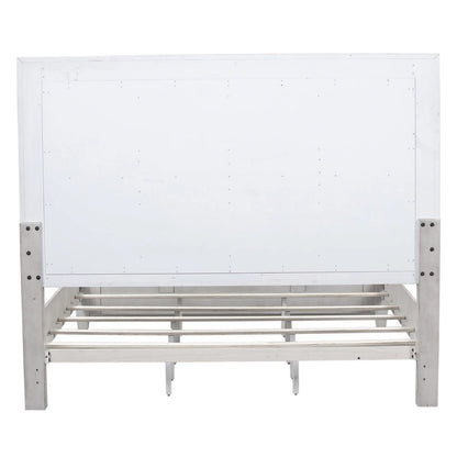 Heartland Antique White Tobacco King Opt Panel Bed