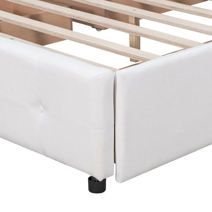 Platform Bed with Classic Headboard and 4 Drawers