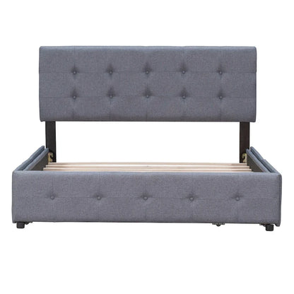Platform Bed with Classic Headboard and 4 Drawers