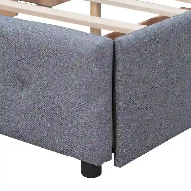 Platform Bed with Classic Headboard and 4 Drawers