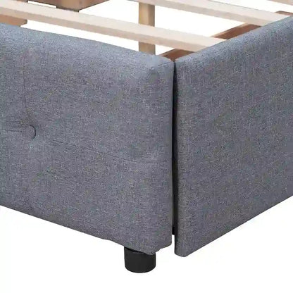 Platform Bed with Classic Headboard and 4 Drawers