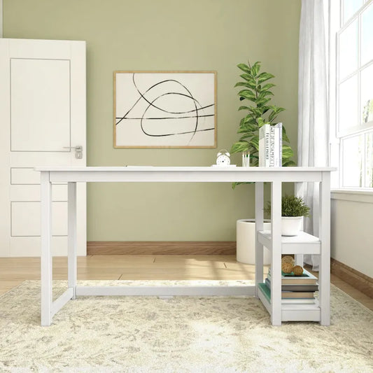 Plank and Beam Desk with Bookshelves
