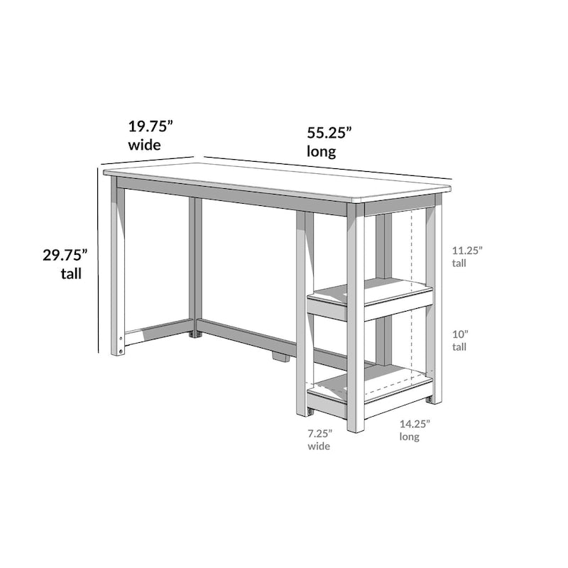 Plank and Beam Desk with Bookshelves
