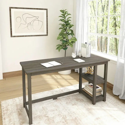Plank and Beam Desk with Bookshelves