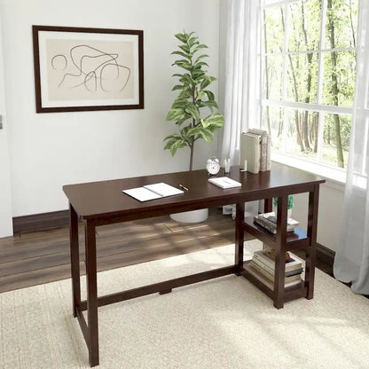 Plank and Beam Desk with Bookshelves