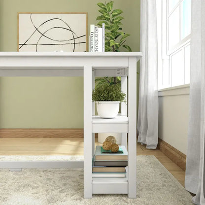 Plank and Beam Desk with Bookshelves