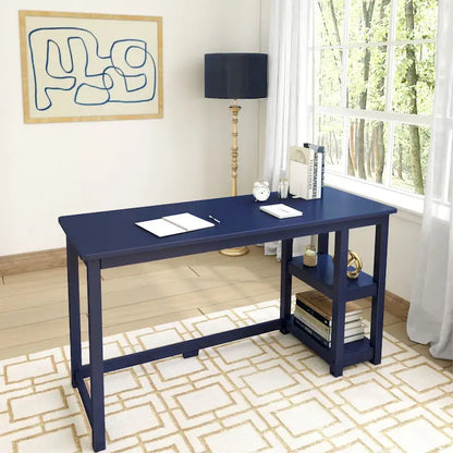 Plank and Beam Desk with Bookshelves
