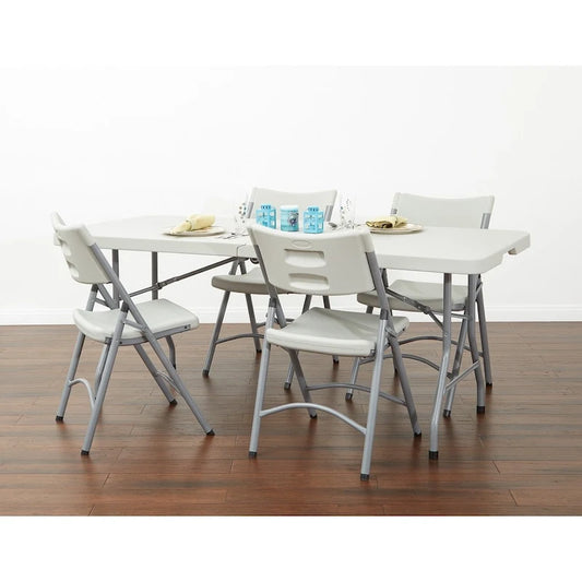 Office Star Lightweight Folding Plastic Chair (Set of 4)